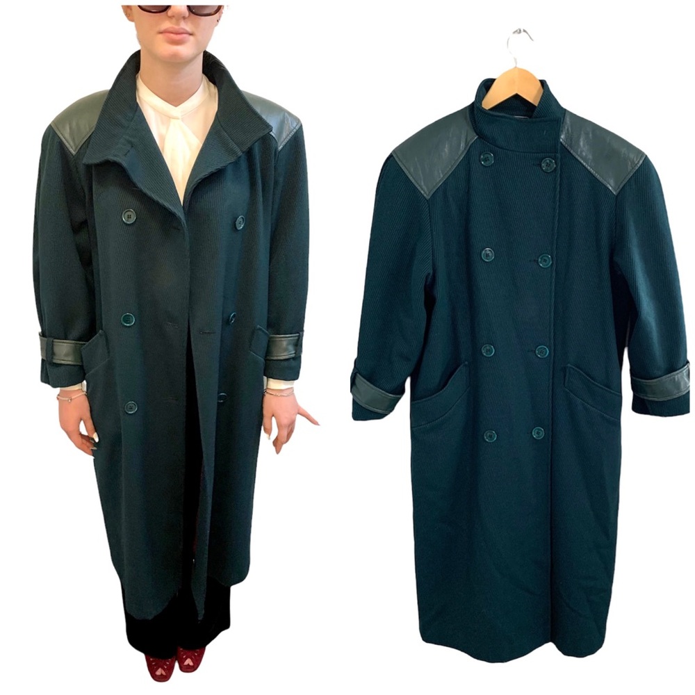 Vintage Wool Leather Oversized Coat